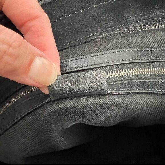 Vintage Celine black suede leather jacquard monogram tote bag - Picture 11 of 16